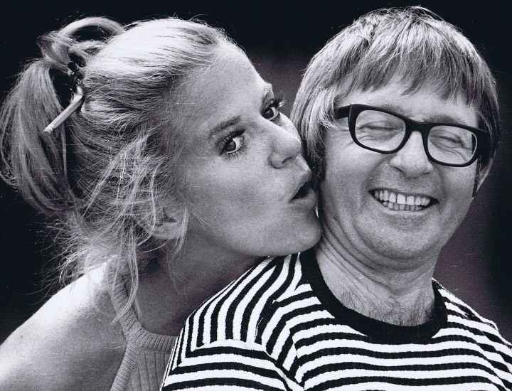 Karen Morrow and Arte Johnson in rehearsal for LITTLE ME (1972) at Melody Top.